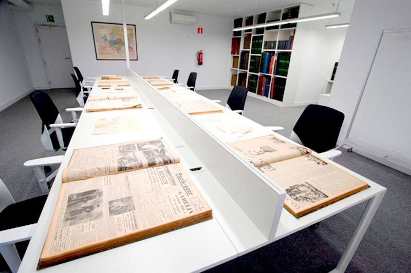 Imagen del interior de la sala de investigación del Archivo del Nacionalismo Vasco