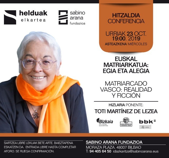 Conferencia “Matriarcado vasco, realidad y ficción”, a cargo de Toti Martínez de Lezea