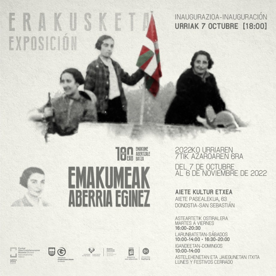 Exposición  “EAB 100 urte. Emakumeak Aberria eginez”