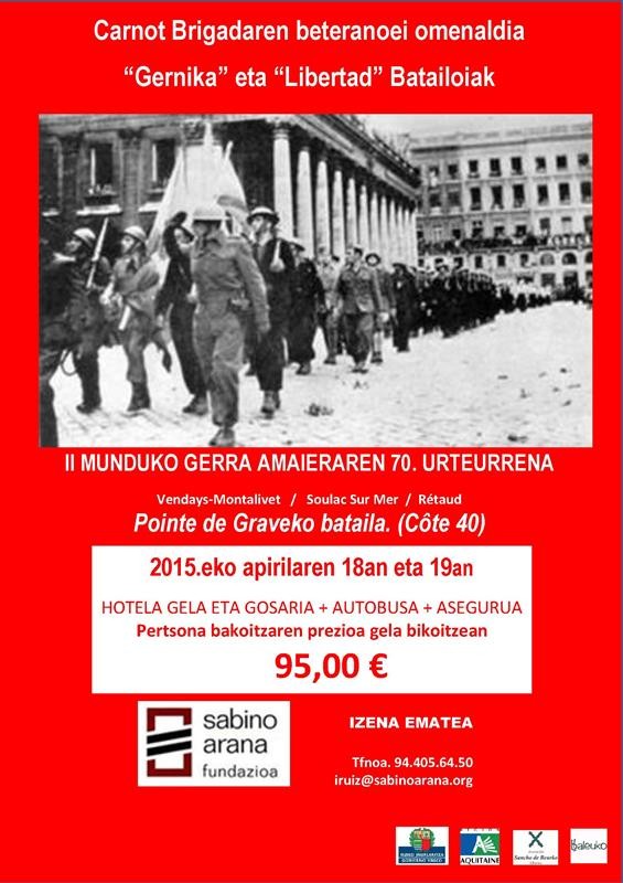 Sabino Arana Fundazioa organiza un viaje a Pointe de Grave (Aquitania) para homenajear a los gudaris de los batallones “Gernika” y “Libertad”