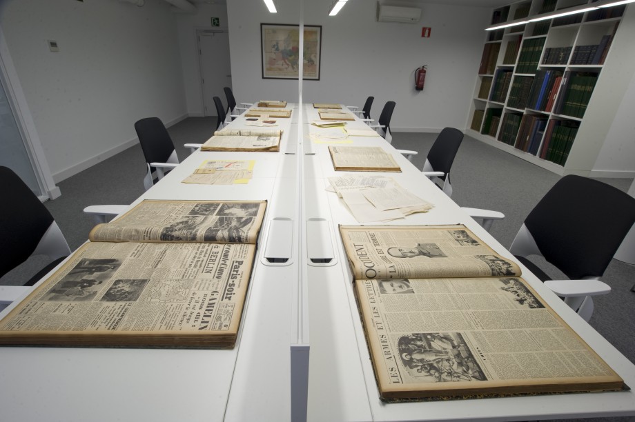 Sala de investigadores, en el Archivo del Nacionalismo Vasco de Sabino Arana Fundazioa.