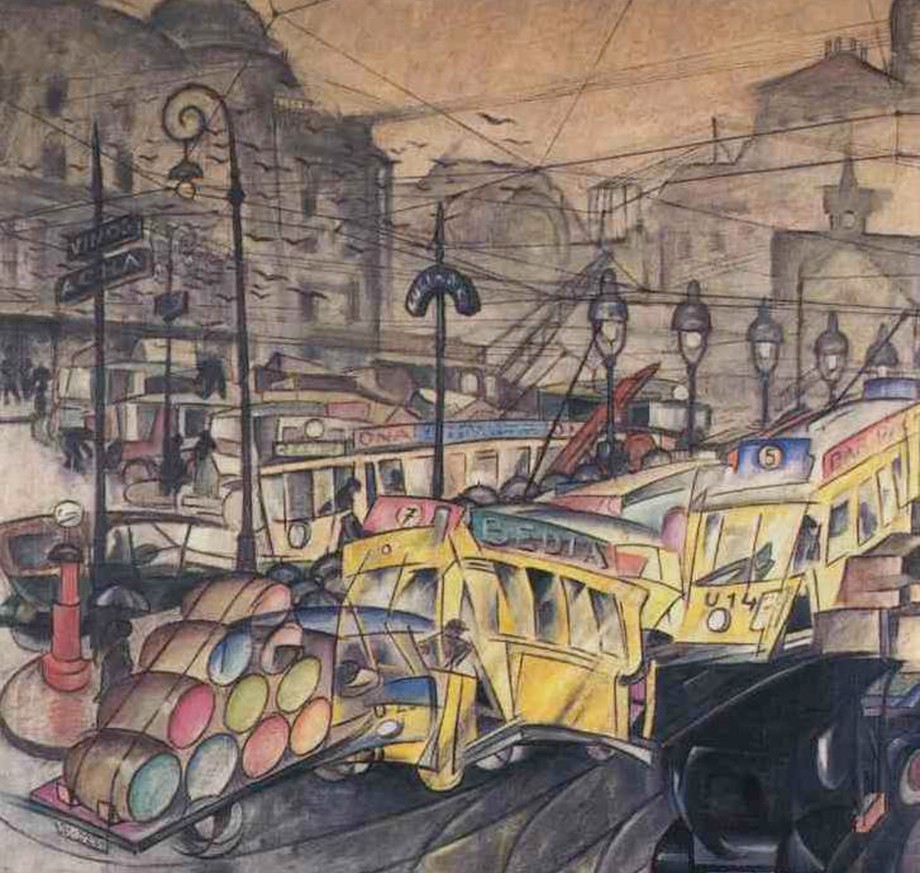Choque de tranvías en El Arenal, Antonio de Guezala, (1922).