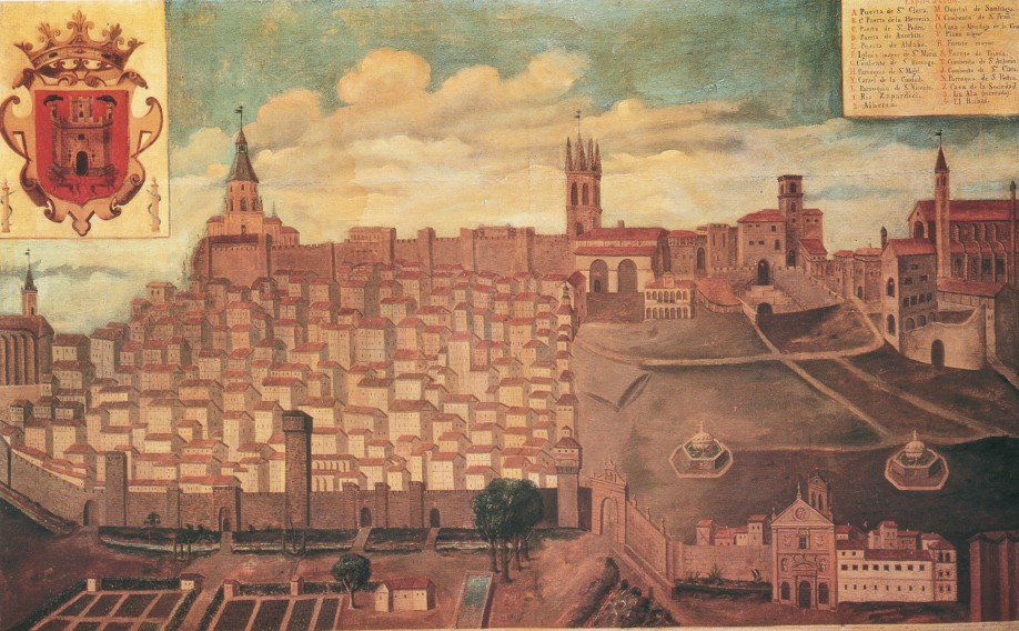 Cuadro sobre Vitoria-Gasteiz en 1862. A la izquierda, Santo Domingo y al fondo a la derecha, San Francisco. Foto: Archivo Municipal de Vitoria-Gasteiz.