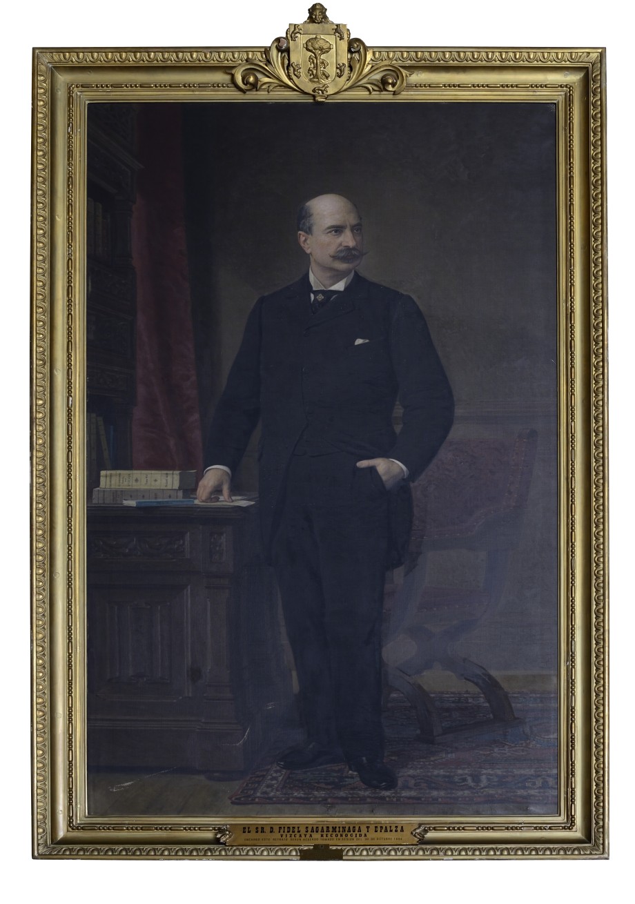 Fidel de Sagarminaga (Bilbao, 1830-Bilbao, 1894), abogado, periodista e historiador. Diputado General en 1876, fue el líder de la intransigencia vizcaína y fundador de la Sociedad Euskal-Erria, antecedente claro del posterior nacionalismo vasco de Sabino Arana.