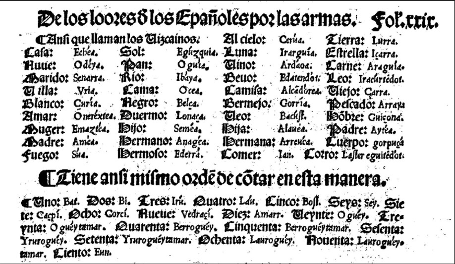 Primer texto en euskera que llega a la imprenta en 1530 en Alcalá. El autor es Marineo Siculo y el impresor Manuel de Eguia.