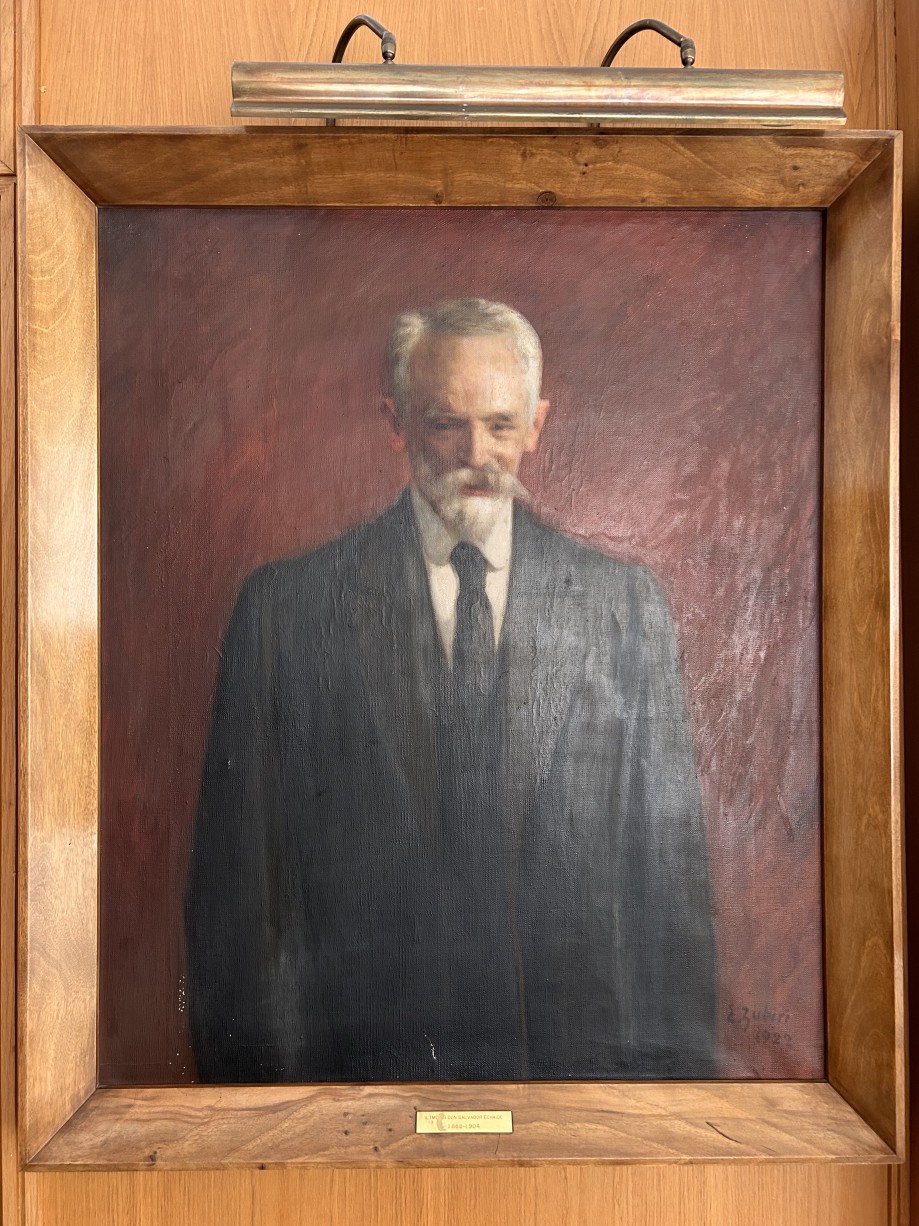 Cuadro de Salvador Echaide Belarra (1851-1921) pintado por el pintor y euskaltzale navarro EnriqueZubiri (Manezaundi) al poco tiempo de su fallecimiento.