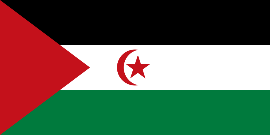 Bandera de la  República Árabe Saharaui Democrática (RASD).