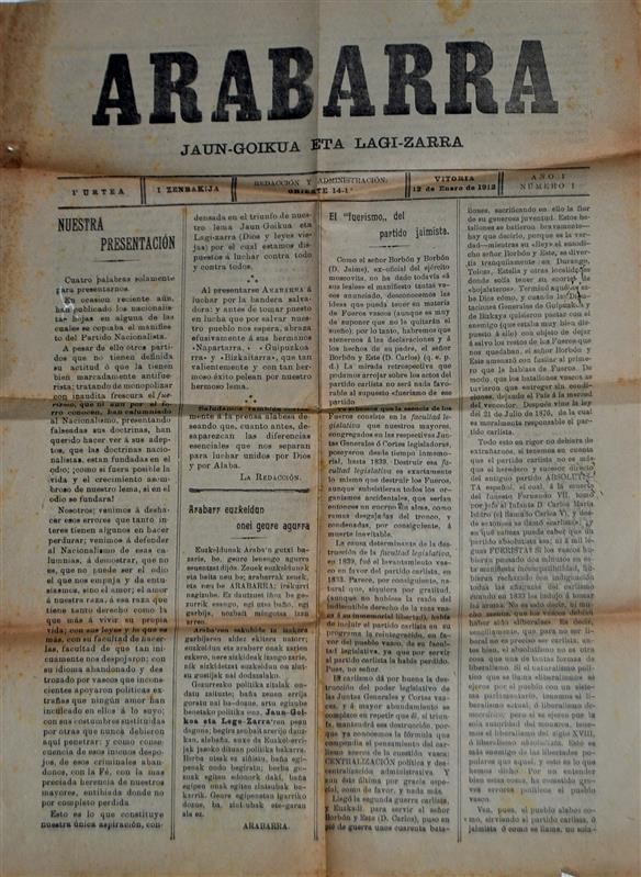 “Arabarra”, el primer portavoz del nacionalismo vasco en Álava