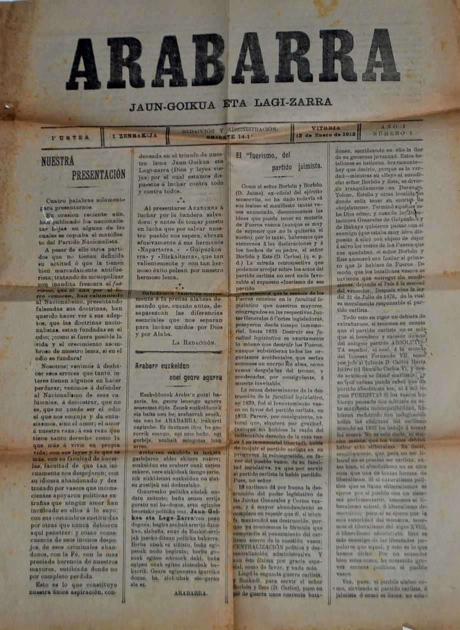 Primer ejemplar del Arabarra.