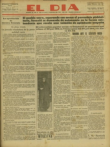 Hoy hace 90 años se publicó el primer ejemplar de “El Día” (1930-1936)
