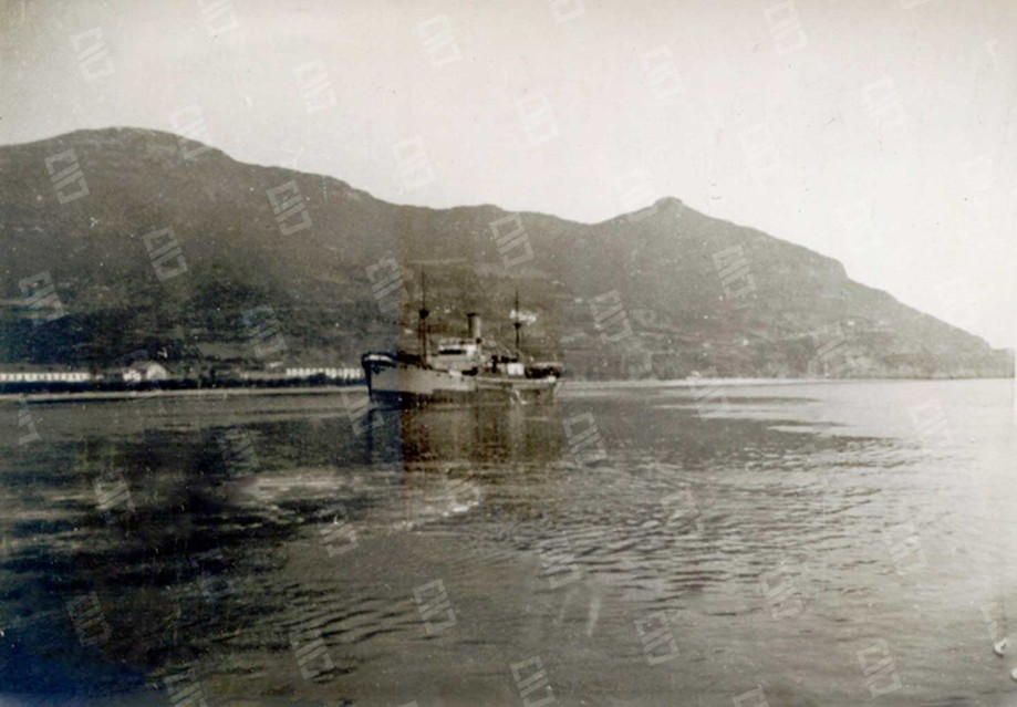 Imagen del barco Seven Seas Spray a la llegada a Santoña en el 1937