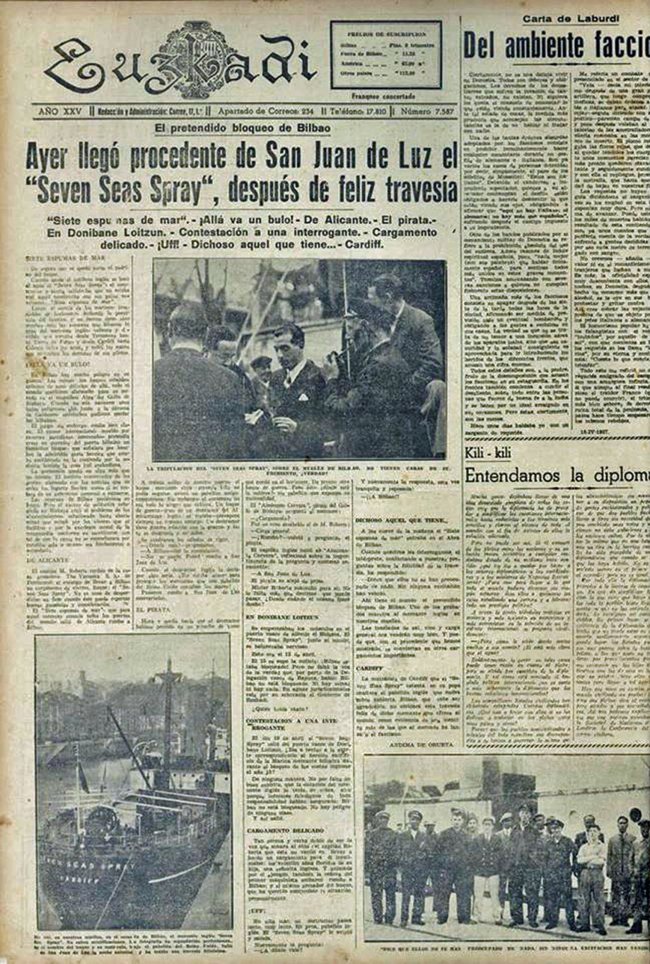 Portada del diario \