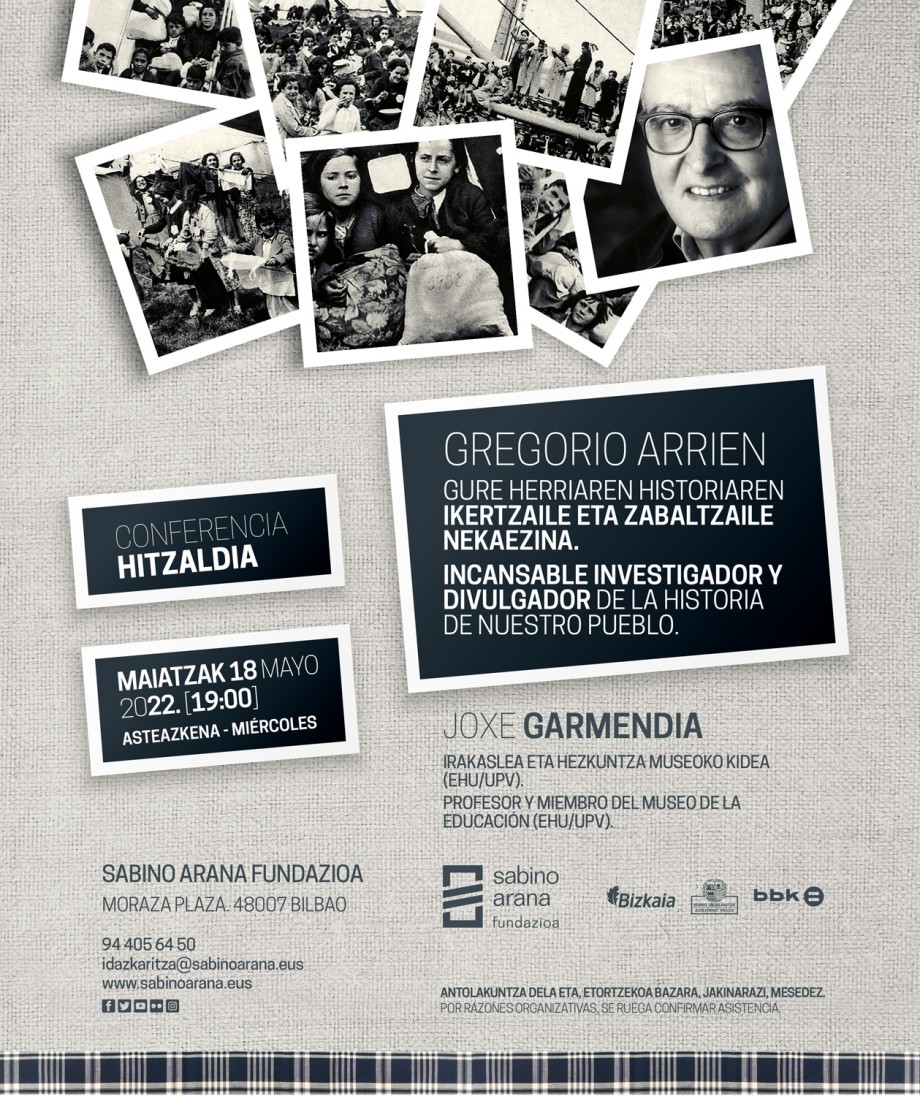 Gregorio Arrieni omenaldia Gure herriaren historiaren ikertzaile eta zabaltzaile nekaezina